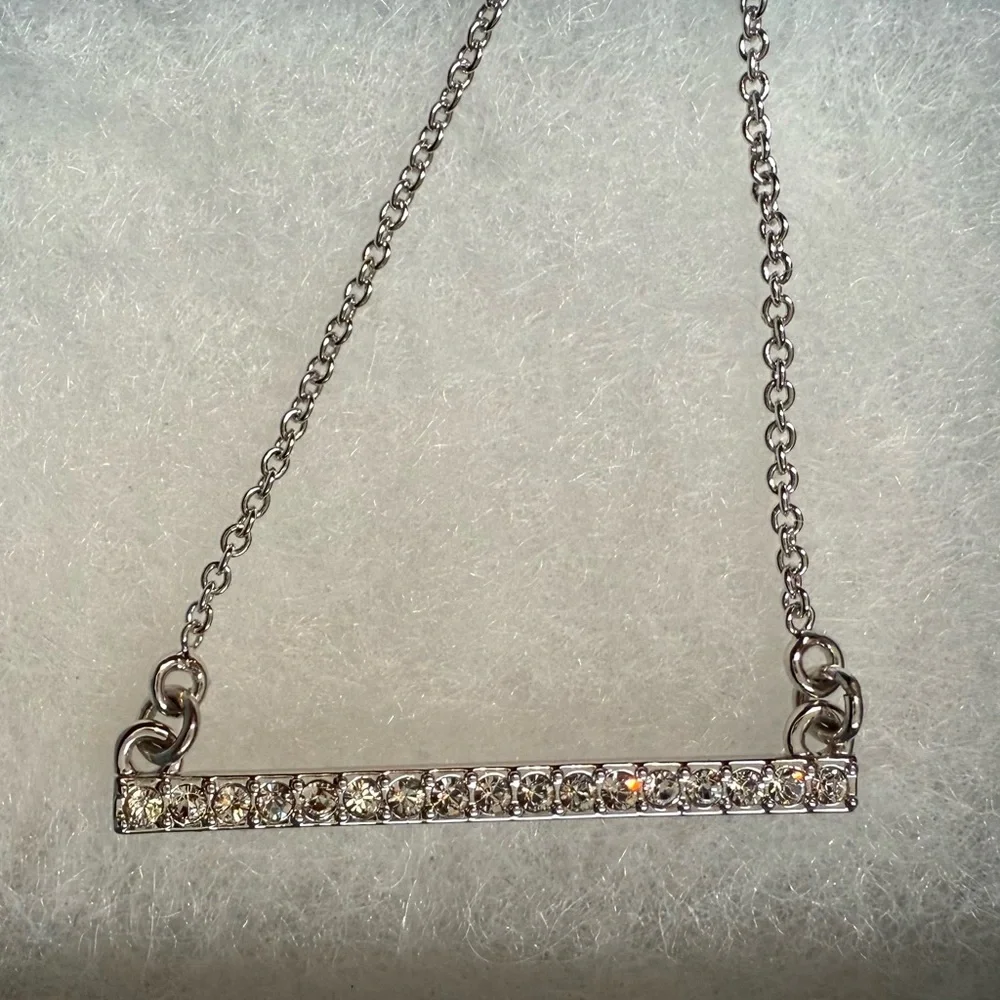 Pave Bar Necklace by Touchstone Crystal - Picture 3 of 4